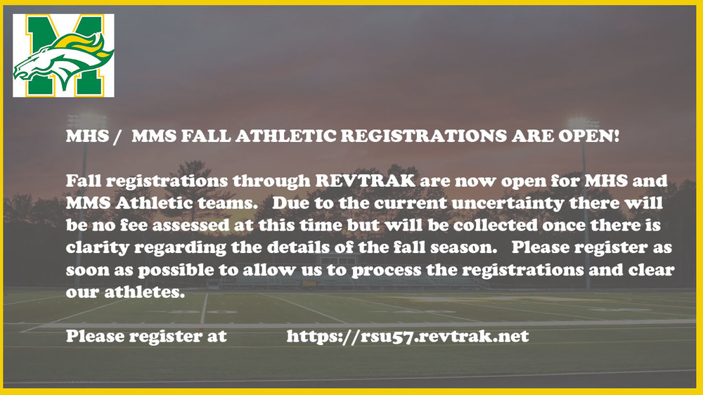 MHS / MMS Fall Athletic Registration