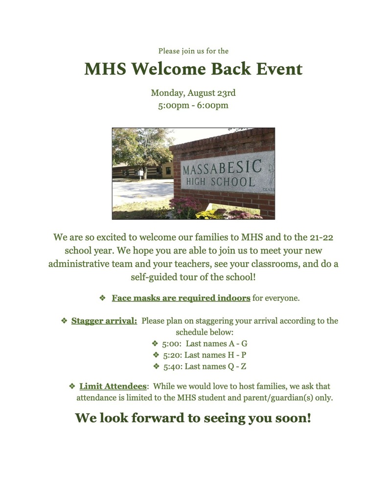 MHS Welcome Back Night Invitation