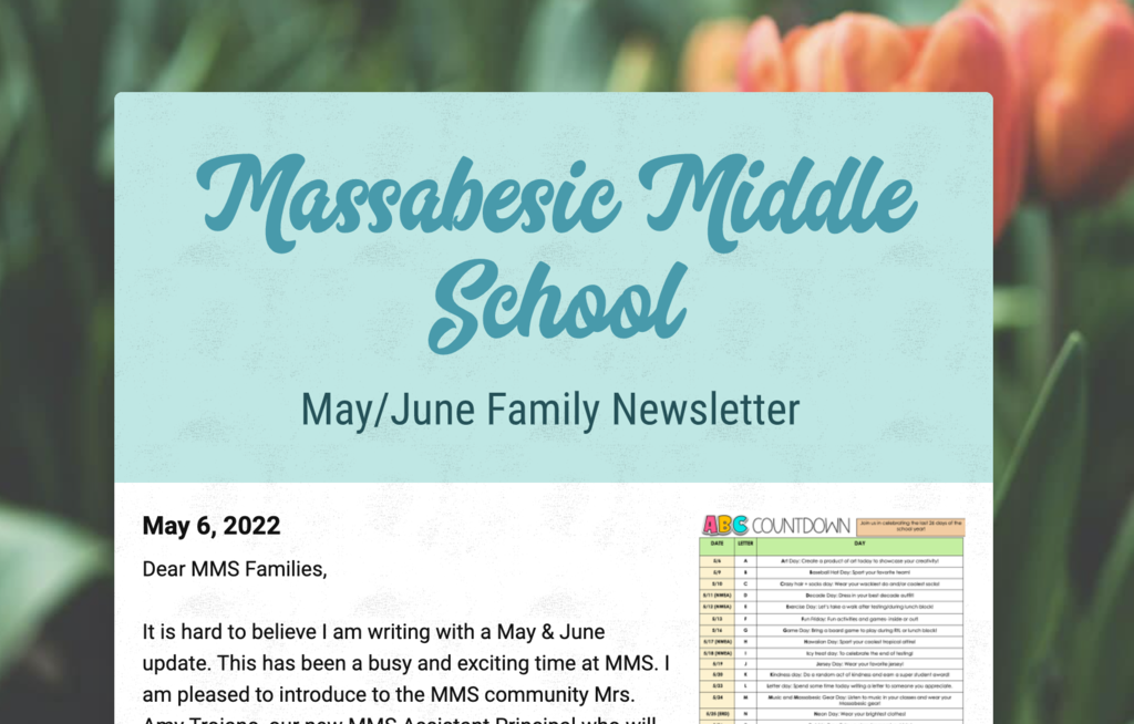 MMS Newsletter header