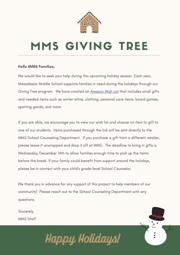 MMS giving tree letter