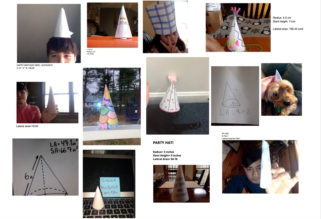 Images of students with party hats